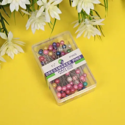 Булавки портновские в контейнере 80шт «Favorite Hous», разноцветные, 4*37мм