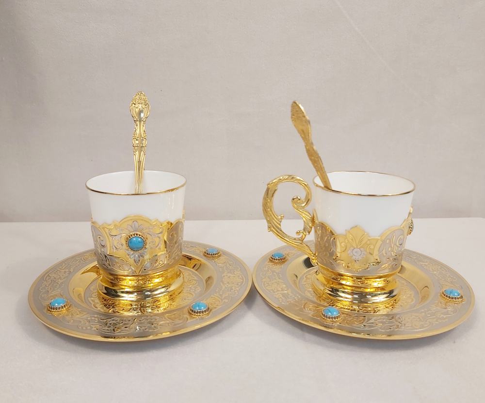 Кофейный набор на 2 персоны "Бирюза"