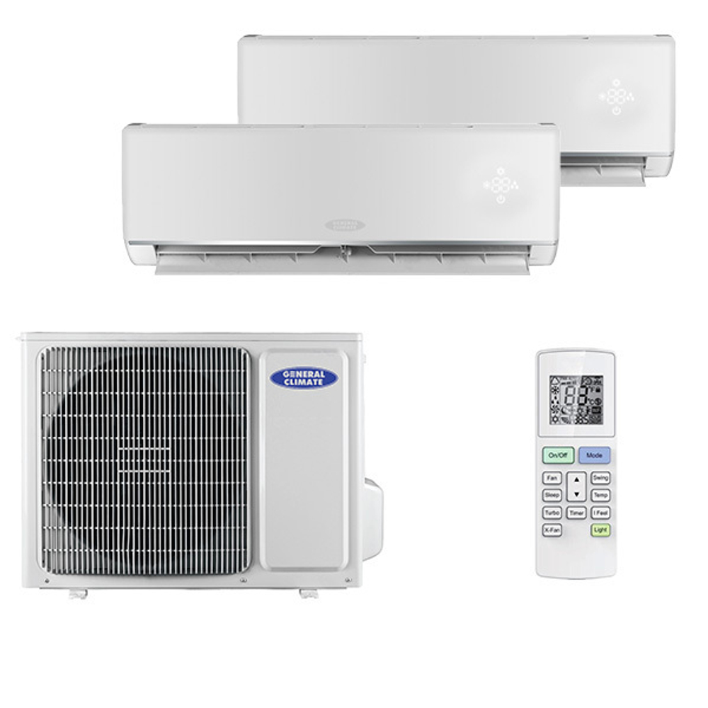 Мультисплит система на 2 комнаты General Climate GC-ME07HR32 x 2 / GU-M2E14H32