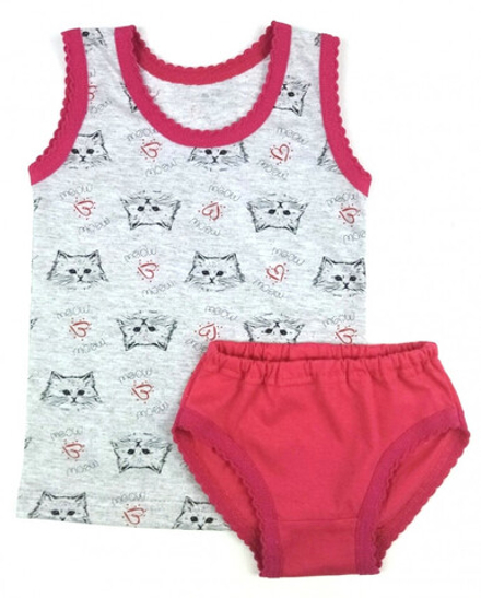 Гарнитур для девочки 0113/6 (малина, кошечки)