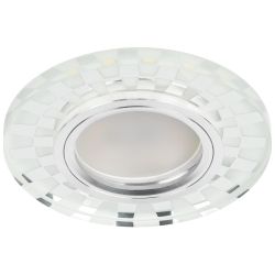 Светильник встраиваемый cо светодиодной подсветкой ЭРА DK LD47 SL /1 под лампу MR16 GU5.3 белый/белый | Встраиваемые LED светильники