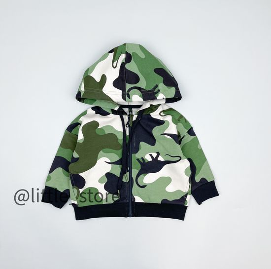 Толстовка из футера на молнии "Время динозавров"