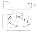 Акриловая ванна Gemy 161х96 G9046OR с гидромассажем