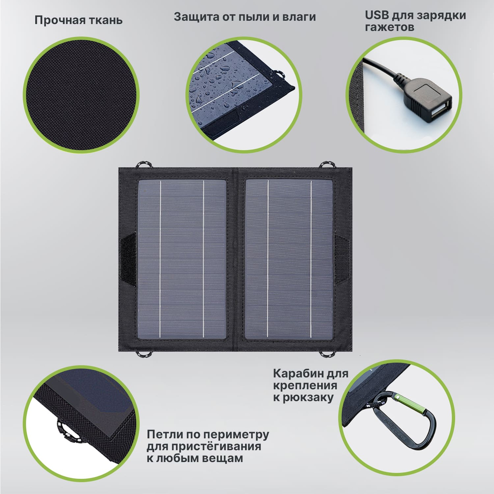 Портативная солнечная панель Allpowers 10 Вт USB (Q0104)