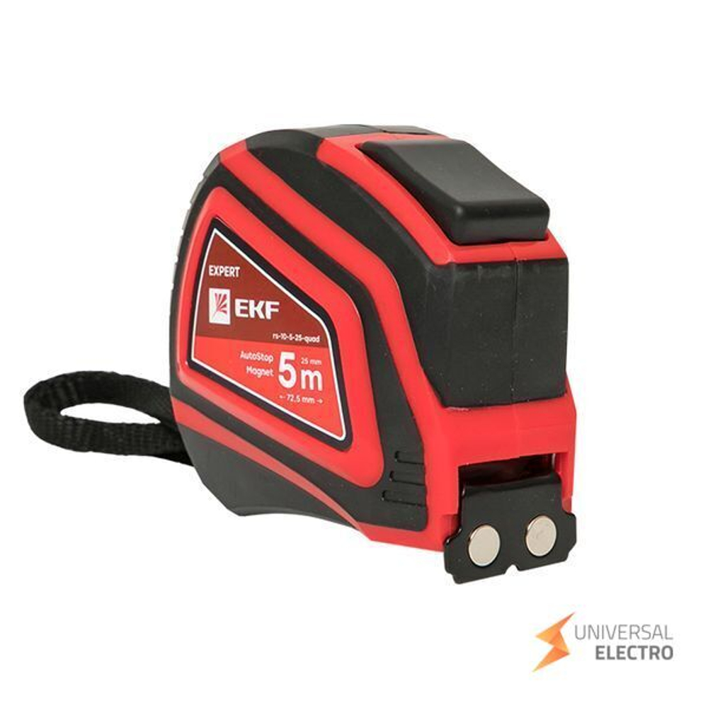 Рулетка измерительная РС-10 (5 м х 25 мм) Autostop Магнит EKF Expert