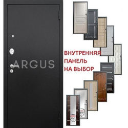 Входная Сейф-дверь Аргус Люкс Про 3К с зеркалом  Венге / Черный шелк