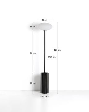 Напольная лампа Ideala из тонированного стекла и черного мрамора