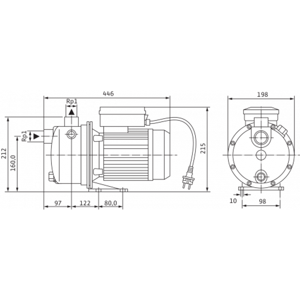 Самовсасывающий одноступенчатый центробежный насос WJ-204-X-DM-IE3