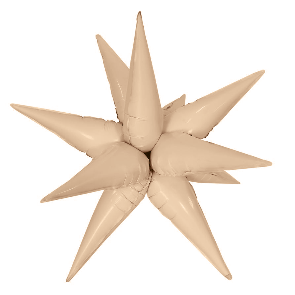 Шар 3D (26""/66 см) Звезда, Составная, Карамель, Сатин, 1 шт. в уп. А46