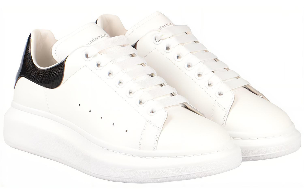 Alexander McQueen Alexander McQueen wear-resistant non-slip thick-soled low-cut casual fashion sneakers men's white and black