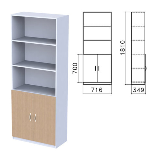 Шкаф полузакрытый "Бюджет", 716х349х1810, орех онтарио (КОМПЛЕКТ)