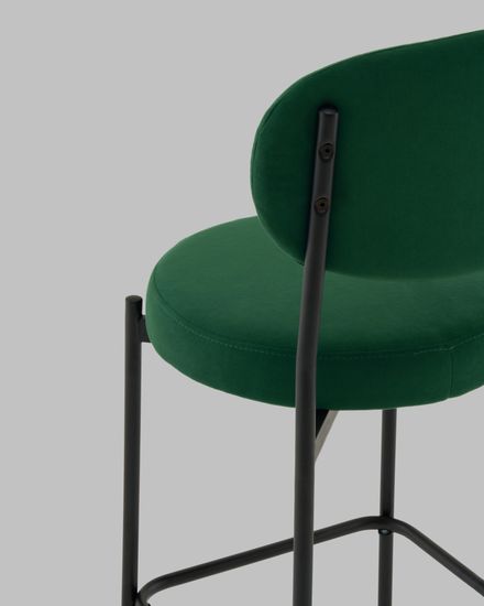 Стул Полубарный Бриф DD велюр зелёный