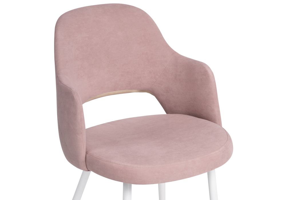 Стул на металлокаркасе Гутрид прошивка ромбы сзади пыльно-розовый / белый