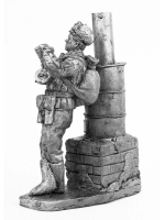 Оловянный солдатик Боец у буржуйки, 1942 г.