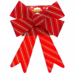 Бант на ёлку «Классика» золотая полоса 21*31 см, Красный