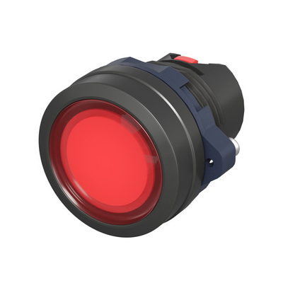 Кнопка плоская прозрачная без фиксации, красная