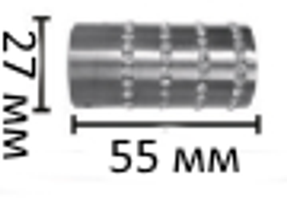 Наконечники "Цилиндр со стразами Ост" кованых карнизов для штор d20 мм, цвет нержавеющая сталь