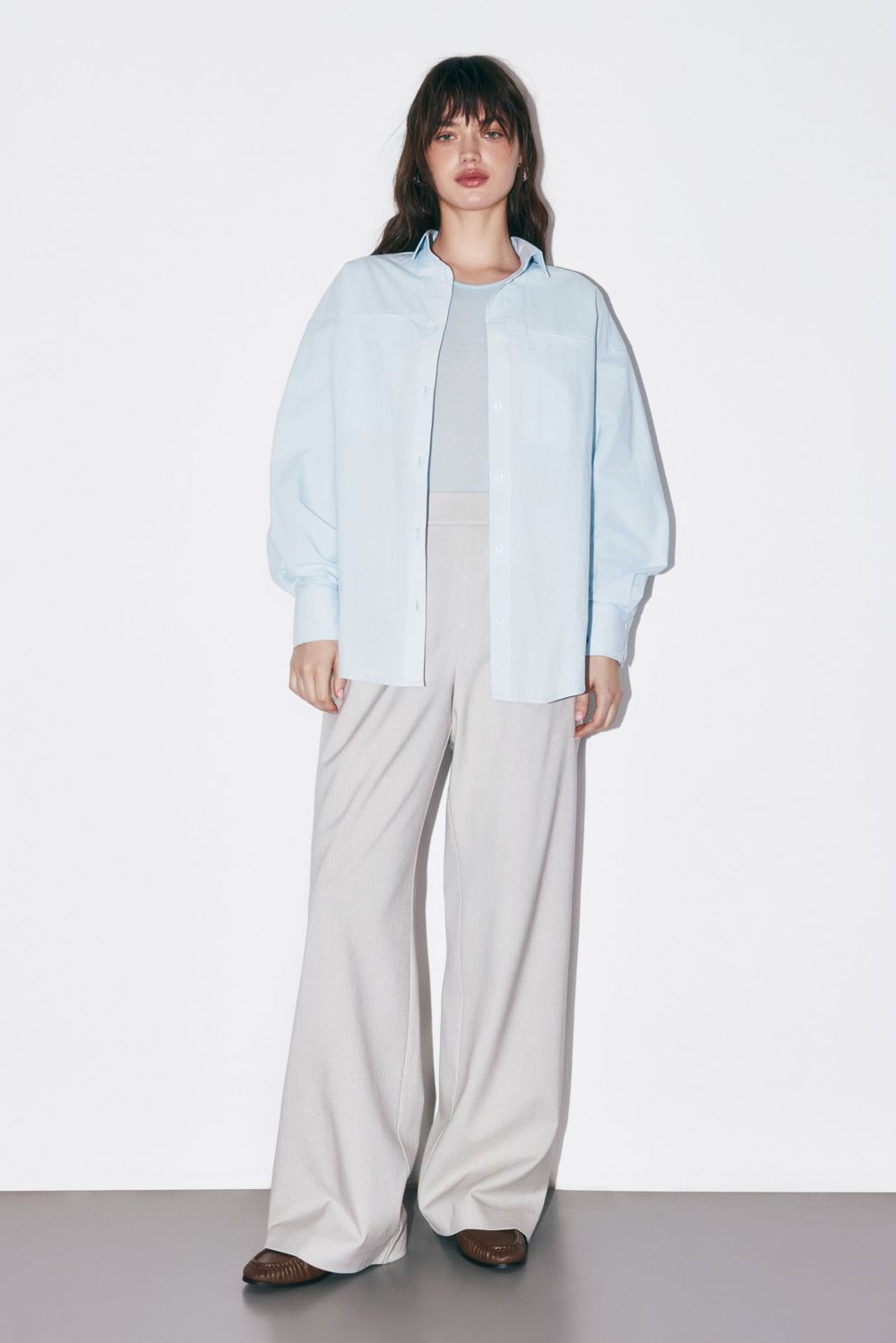 Брюки с поясом на резинке "Серые" женские