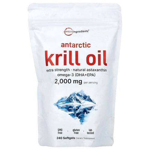 Micro Ingredients, масло антарктического криля, 240 капсул