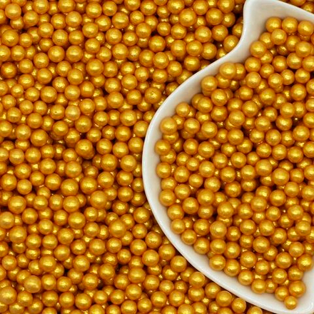 Посыпка кондитерская "Жемчуг золотой 4мм" 50г