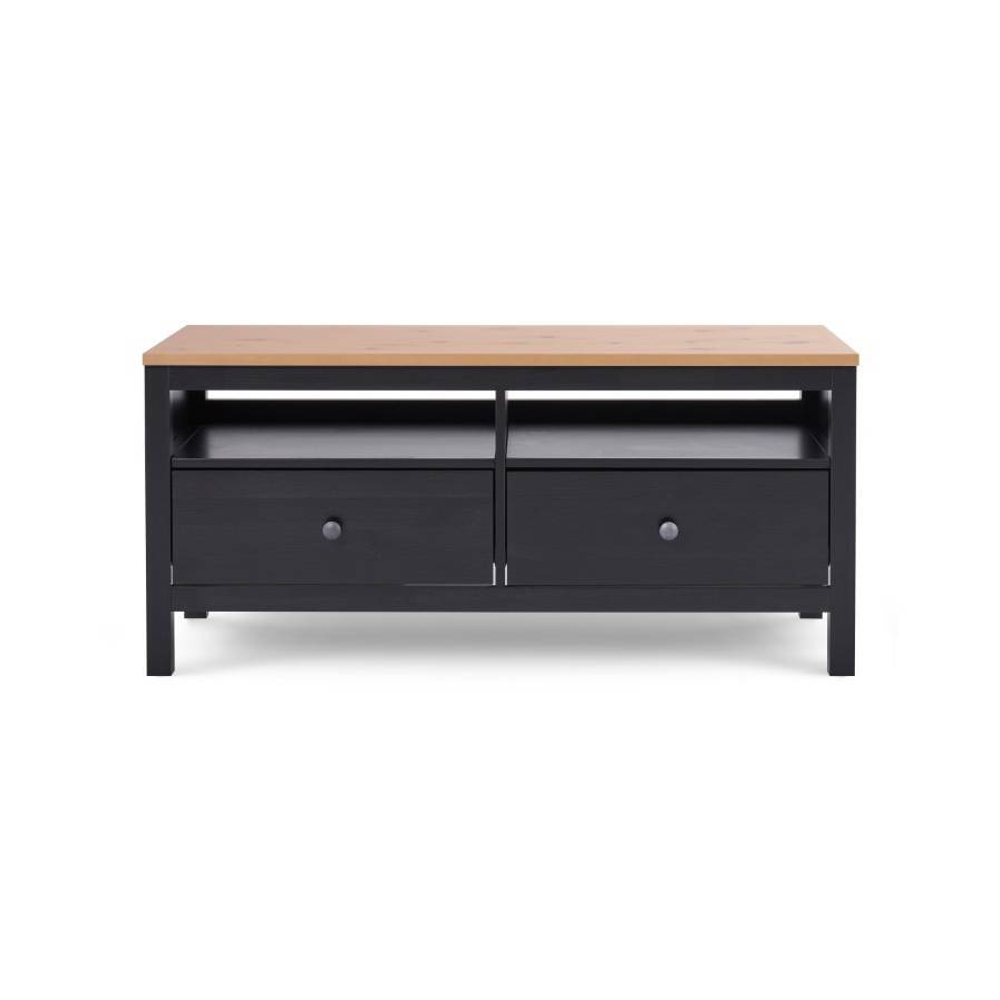 Тумба под ТВ Хемнэс Hemnes/ Кымор, 124х47х57 см, черный/светло-коричневый