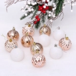 Набор шаров 6 см «Нежность» (в наборе 12 шт), Шампань/Белый