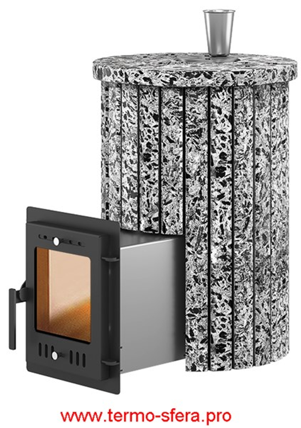 Печь для бани Эверест "Steam Master 18 INOX" Ламель Пироксенит Элит, S-20