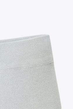 ZARA ОДНОТОННАЯ ТРИКОТАЖНАЯ ЮБКА МИДИ, ЖЕМЧУЖНО-СЕРЫЙ