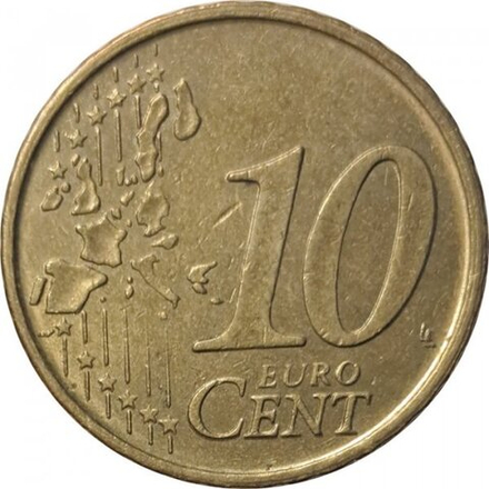 Монета 10 евроцентов 1999 год Испания