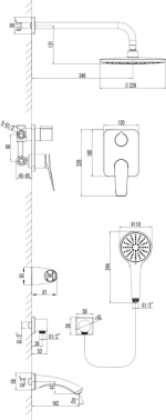Смеситель Lemark Bronx LM3722BL для ванны и душа, встраиваемый