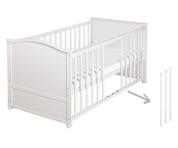 Детская кровать-трансформер Roba Lukas 70х140 c матрасом и комплектом 4-пр белый