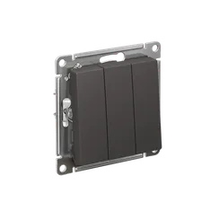 Выключатель 3-кл. AtlasDesign (сх. 1+1+1) 10AX механизм базальт SE ATN001431