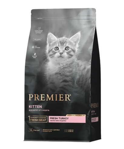 Сухой корм для котят Premier Cat Kitten беременных и кормящих с индейкой 2кг