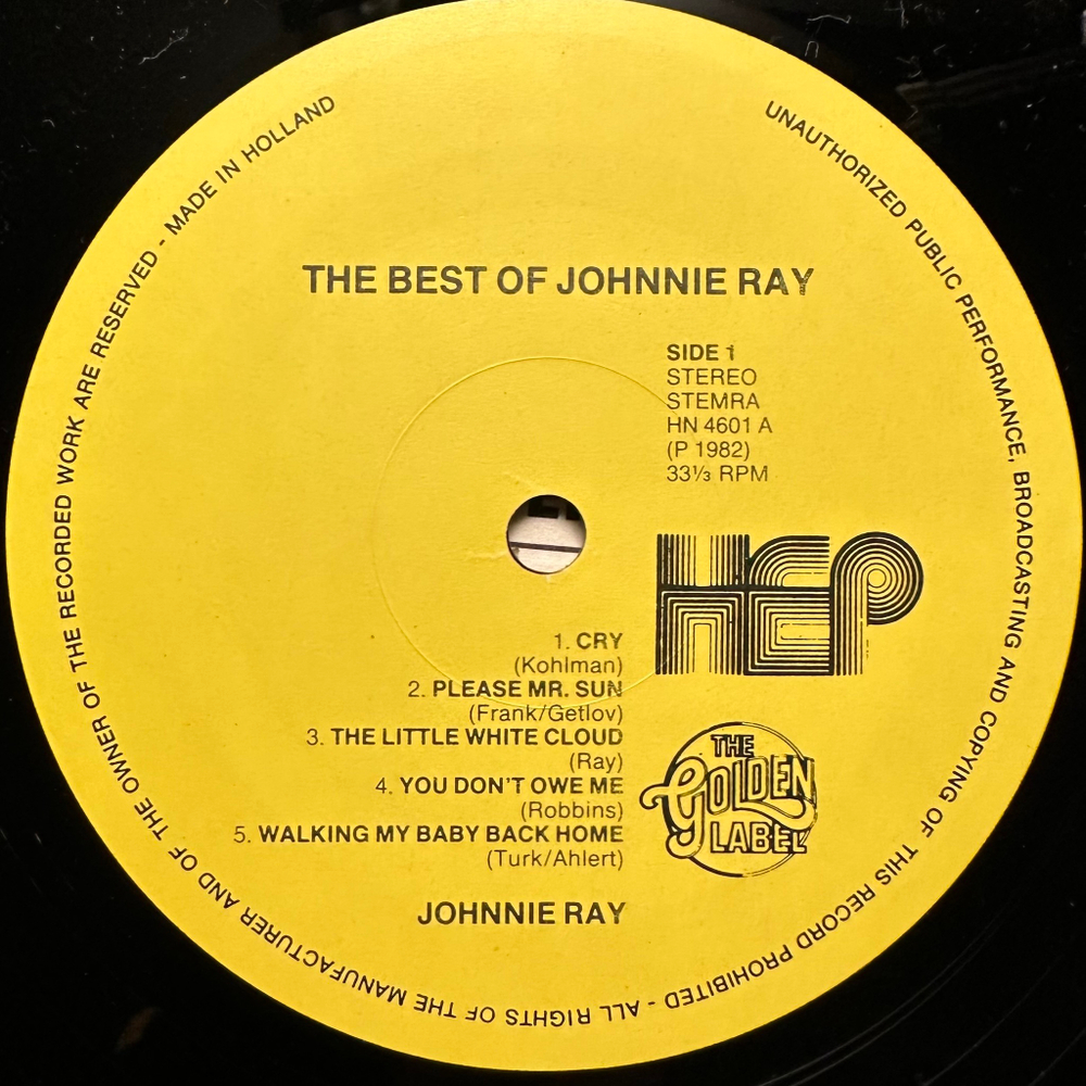 Johnnie Ray - The Best Of Johnnie Ray (Голландия 1982г.)