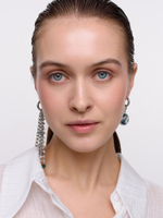 Серьги "Night" с малахитом Silver