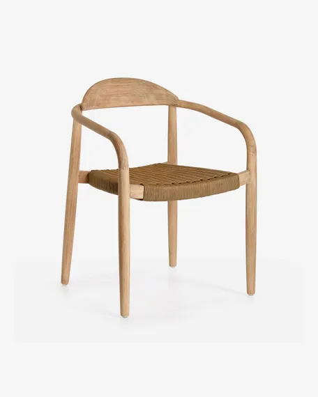 Стул Glynis массив эвкалипта с бежевым сиденьем | La Forma | Испания | Купить в Hallberg.ru