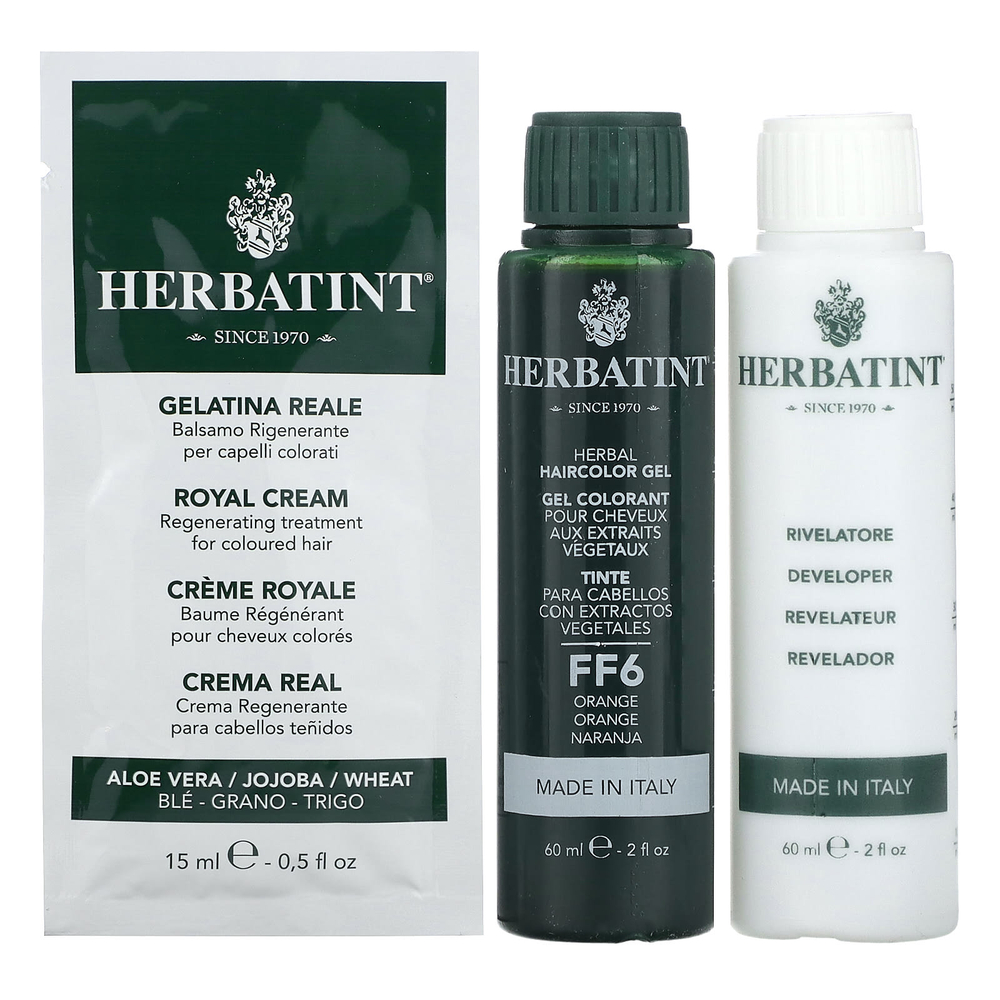 Herbatint, Перманентная гель-краска для волос, FF6 оранжевый, 135 мл (4,56 жидк. унц.)