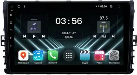 Магнитола для VW Jetta 7, Teramont, Taos, Multivan/Caravelle 2020+, Tiguan 2, Passat B8 - FarCar DX1081M монитор 9" IPS на Android 13, 4+64Гб, CarPlay