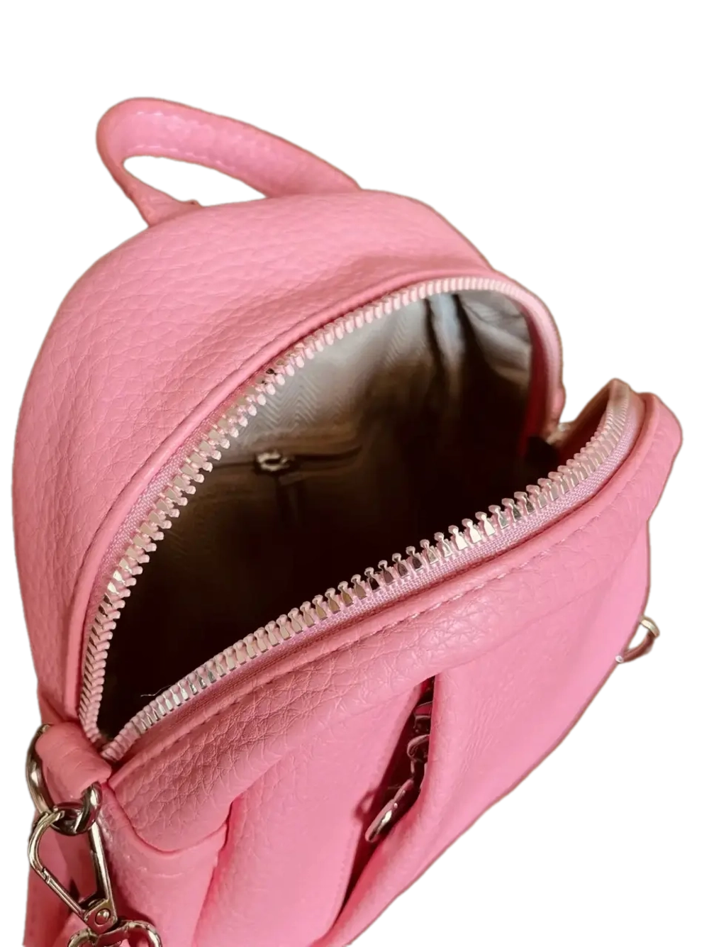 Сумка-рюкзак женская QOZA из экокожи, розовая, 1,5 л