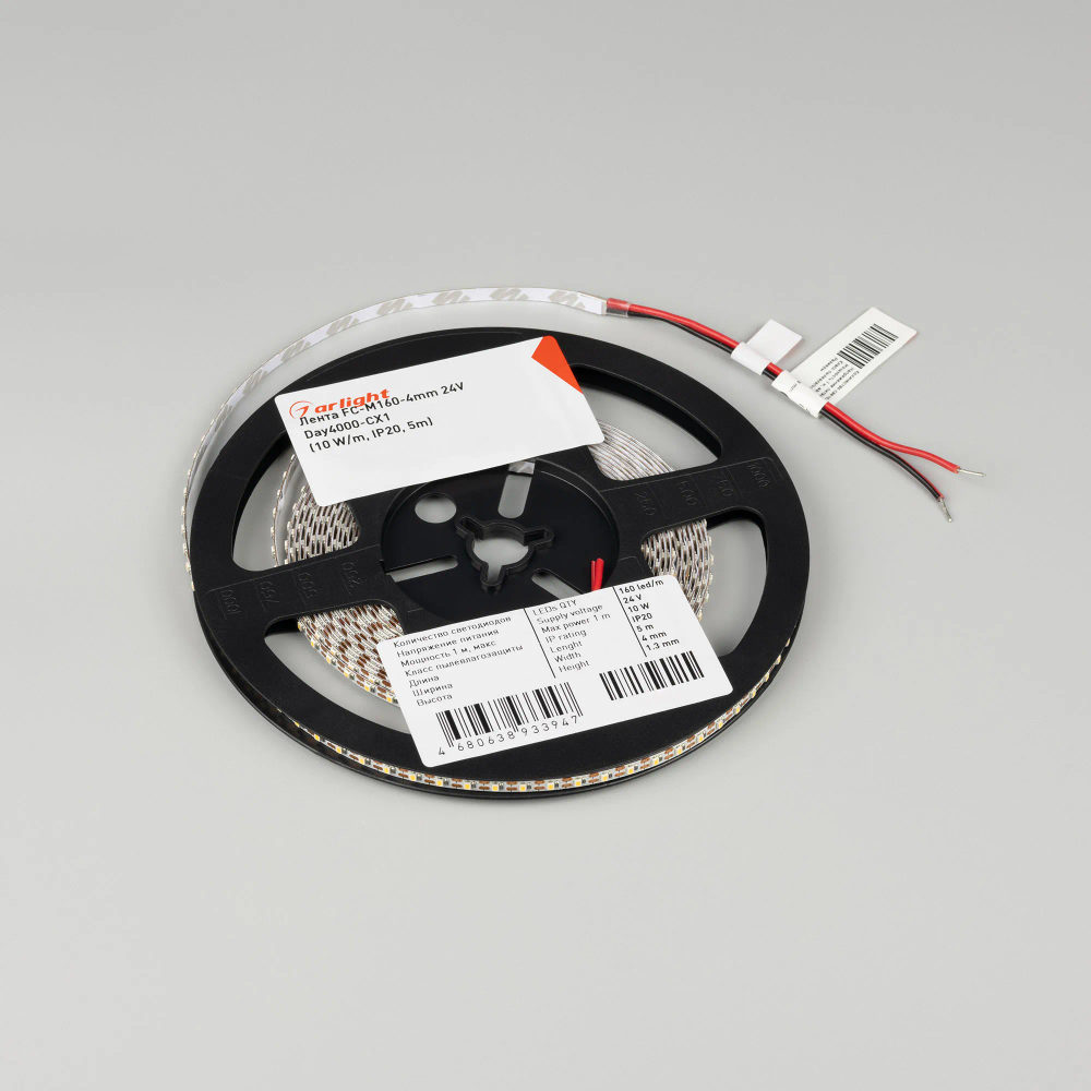 Светодиодная лента FC-M160-4mm 24V Warm3500-CX1 (10 W/m, IP20, 5m) (Arlight, резка 1 светодиод) 057858