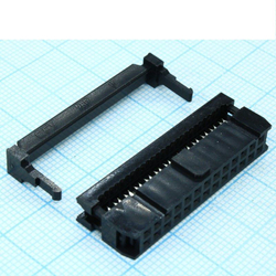 5 шт. / IDC-26F (DS1016-26), Розетка 2.54мм на шлейф 26 pin с фиксатором кабеля / Разъём FC-26P двухрядный гнездовой 2*7pin гнездо на шлейф шаг 2,54мм #44