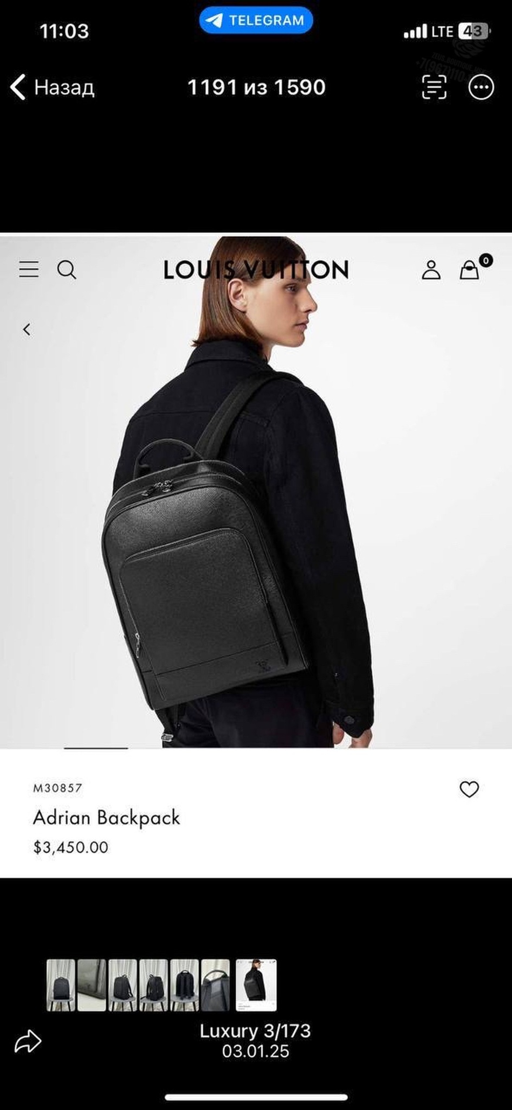 Рюкзак Louis Vuitton Adrian