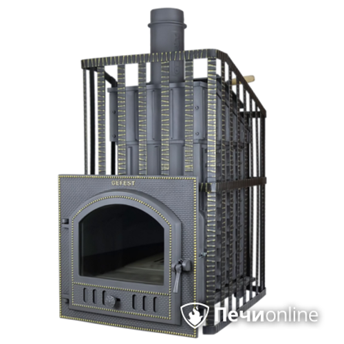 Печь для бани Гефест ЗК Ураган-30 (П) панорамное стекло сетка-каменка