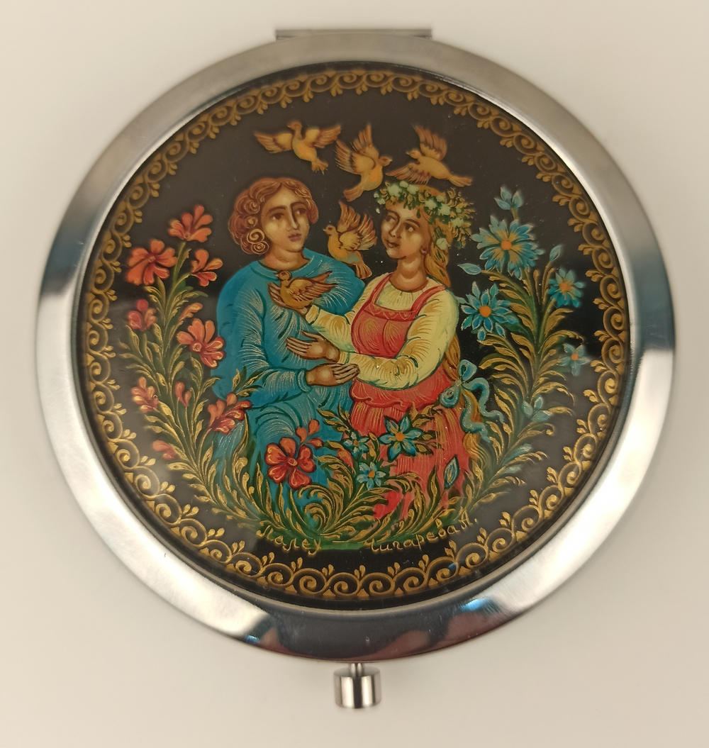 Ручное зеркало "Парочка" №3  (худ. роспись)