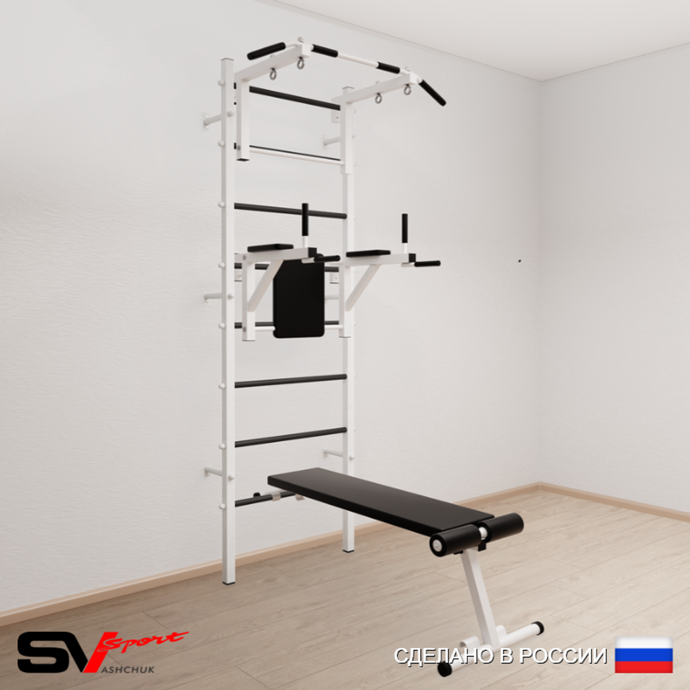 Шведская стенка Sv Sport усиленная 605 (Турник стандарт/Брусья/Скамья)