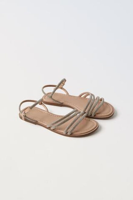 ZARA БЛЕСТЯЩИЕ САНДАЛИИ, ЭКРЮ