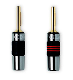 QED (QE1910) Airloc Metal 4mm Plug, Разъем типа "Банан" металлический 1 красный 1 черный. Пара