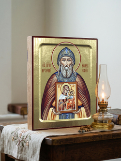 Икона Арсений Коневский, св. праведного, на дереве: 125 х 160 (Синопсисъ)