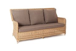 "Гляссе" диван трехместный из искусственного ротанга, цвет соломенный