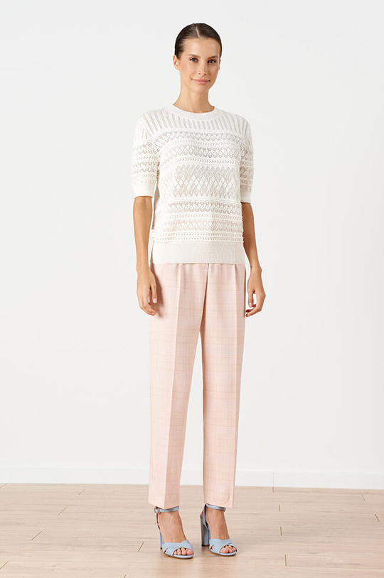 31164 Брюки женские (персиковый клетка)